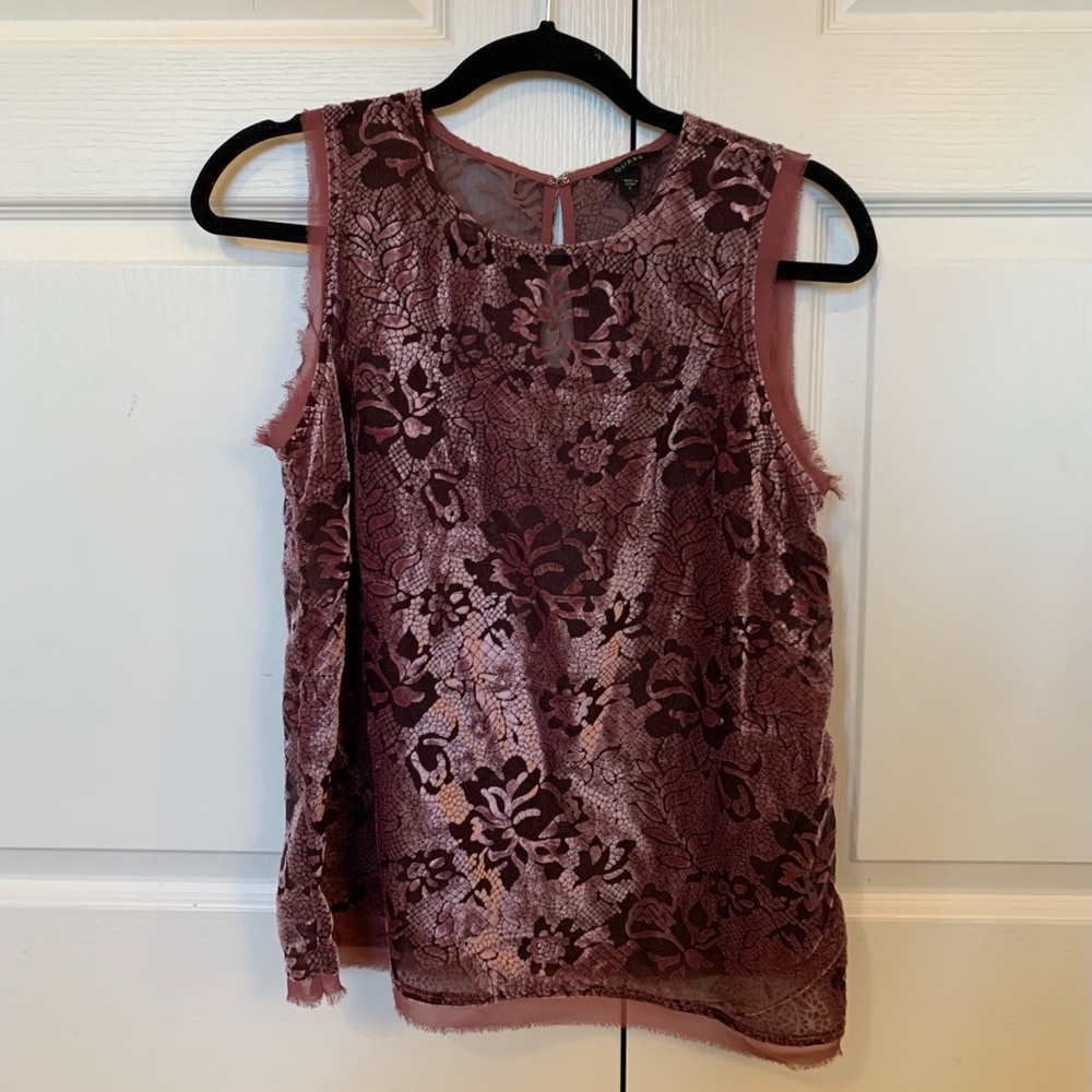 Guess Velvet Purple Top size S